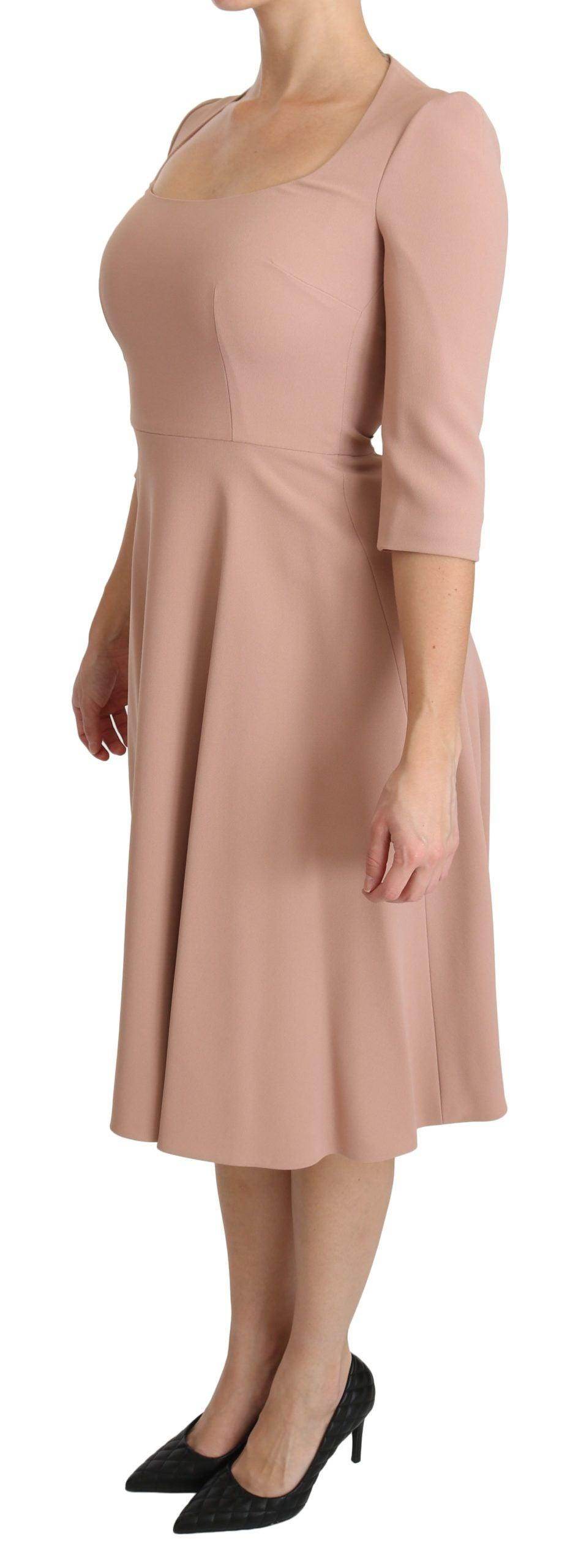Dolce & Gabbana Elegant Light Pink A-Line Knee Length Dress - Hilstor