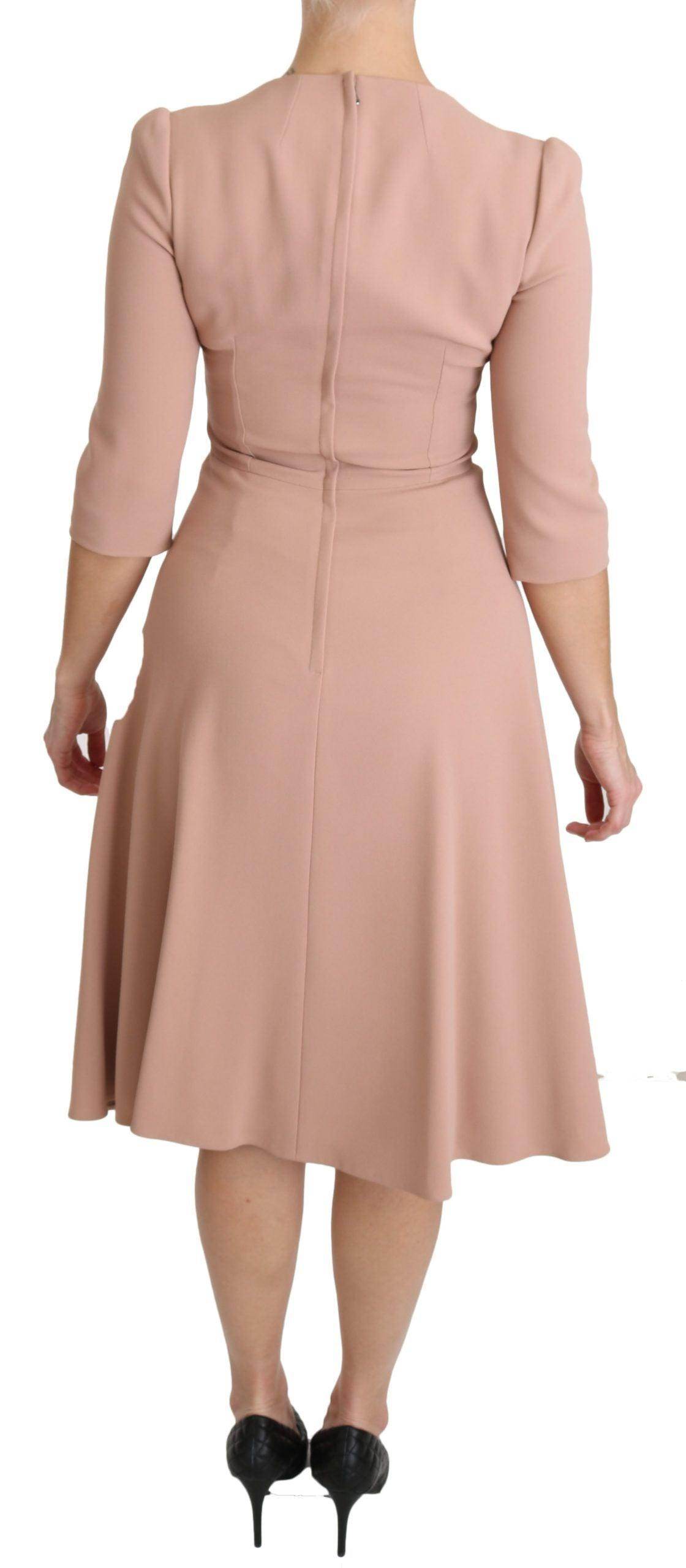 Dolce & Gabbana Elegant Light Pink A-Line Knee Length Dress - Hilstor