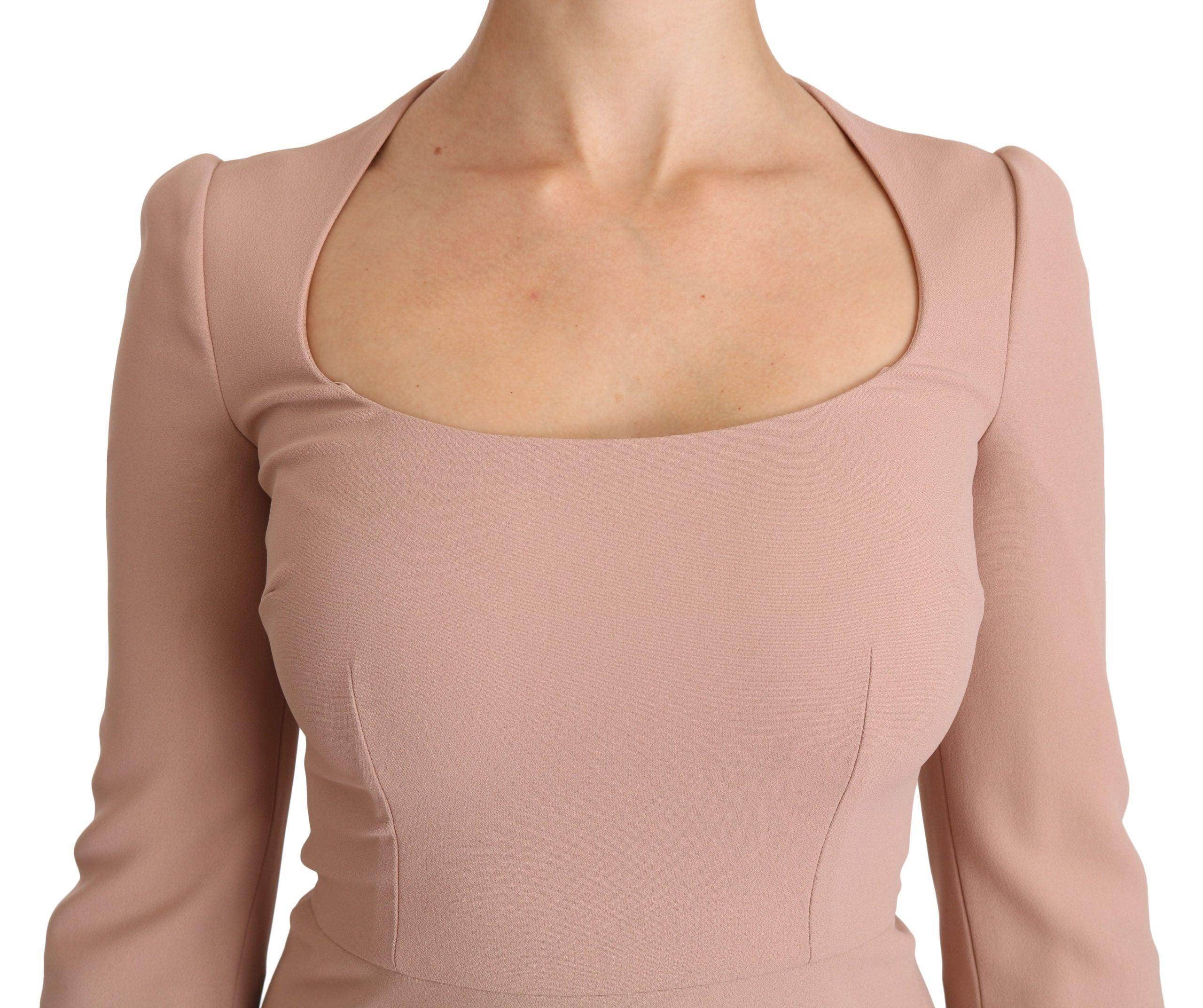 Dolce & Gabbana Elegant Light Pink A-Line Knee Length Dress - Hilstor