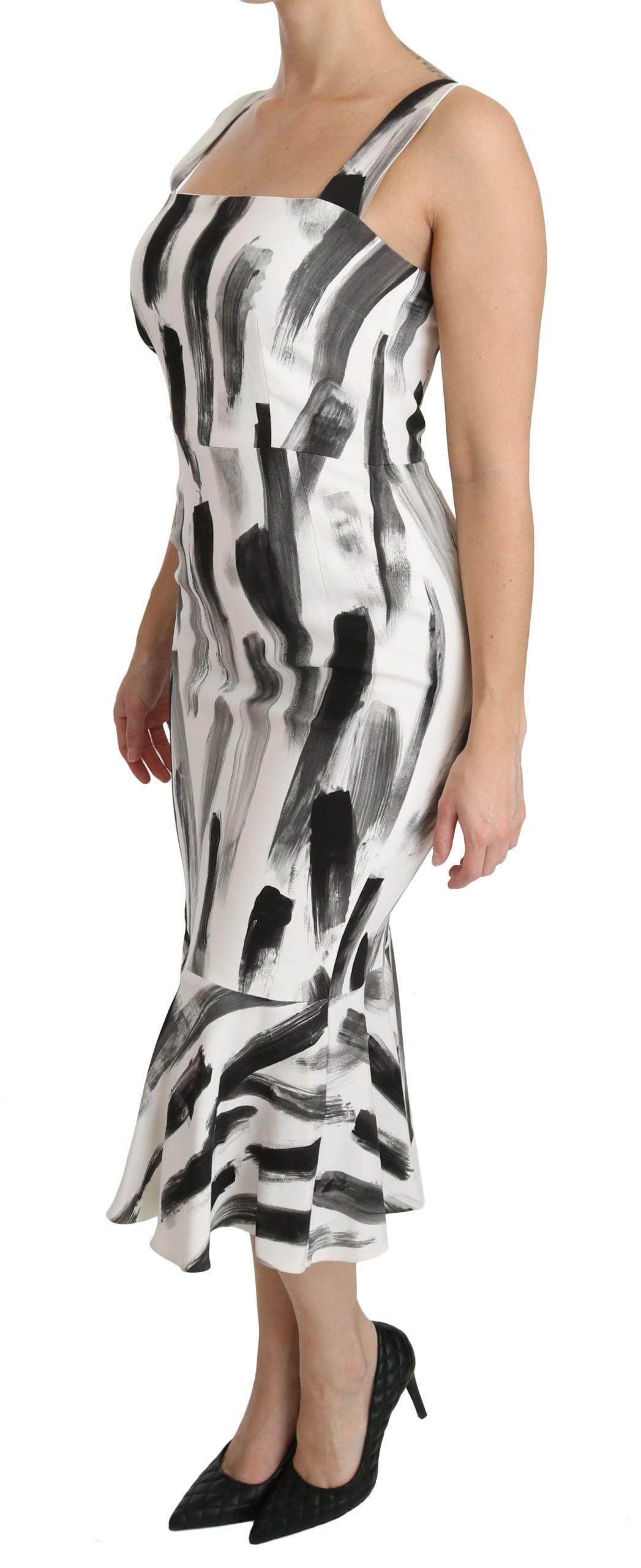 Dolce & Gabbana Chic Monochrome Sheath Midi Dress - Hilstor
