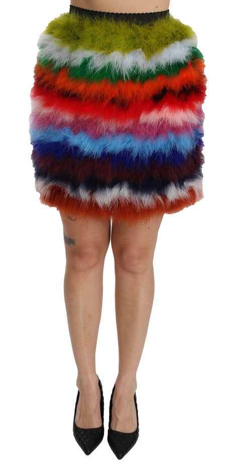 Dolce & Gabbana Chic Feather Embellished High Waist Skirt - Hilstor