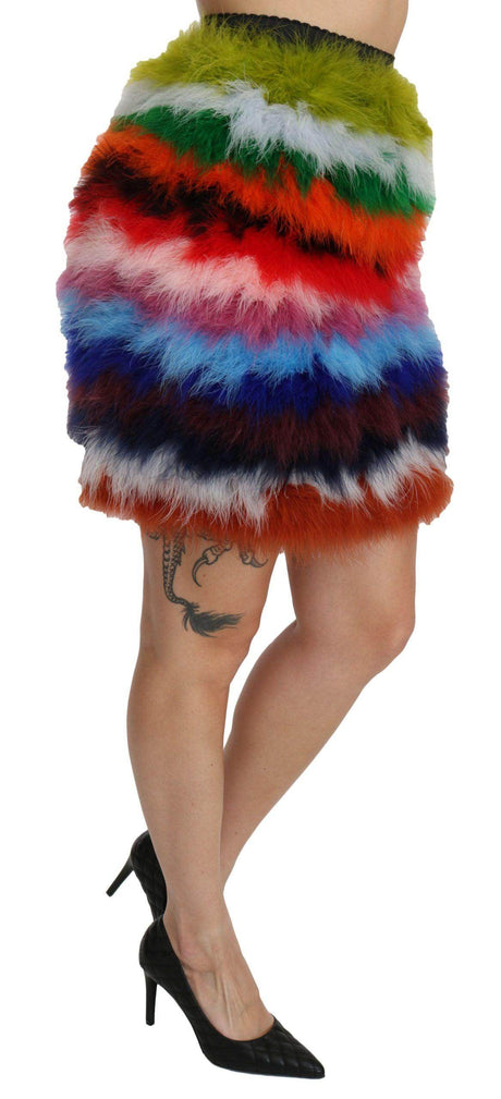 Dolce & Gabbana Chic Feather Embellished High Waist Skirt - Hilstor