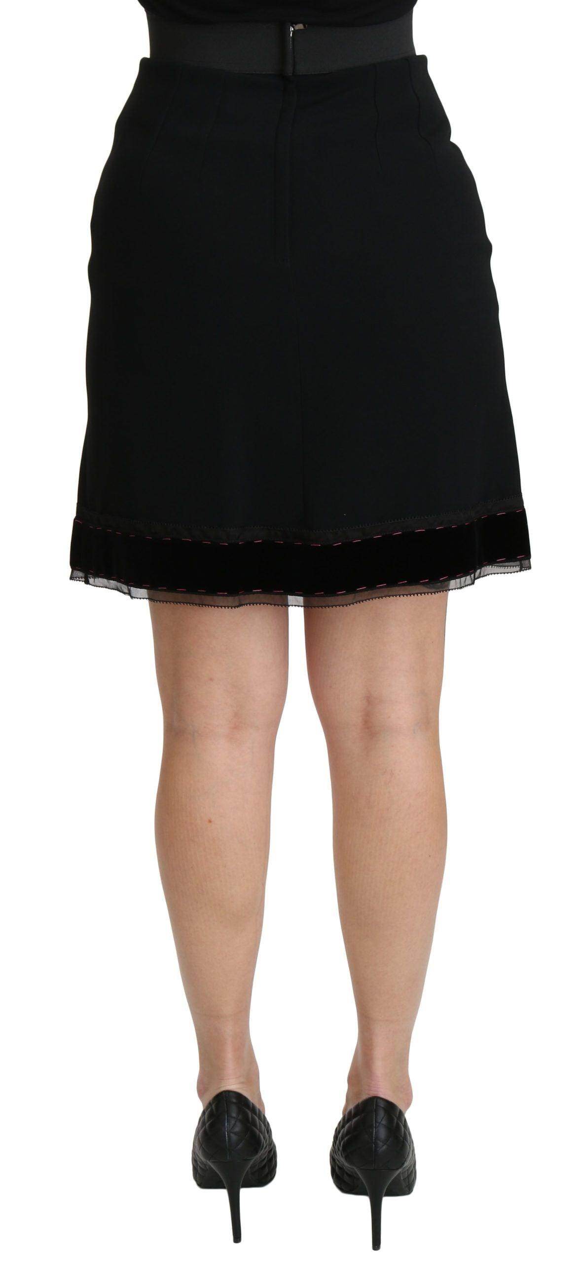 Dolce & Gabbana Elegant High-Waist Black Skirt - Hilstor