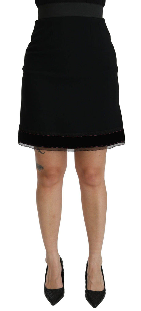 Dolce & Gabbana Elegant High-Waist Black Skirt - Hilstor