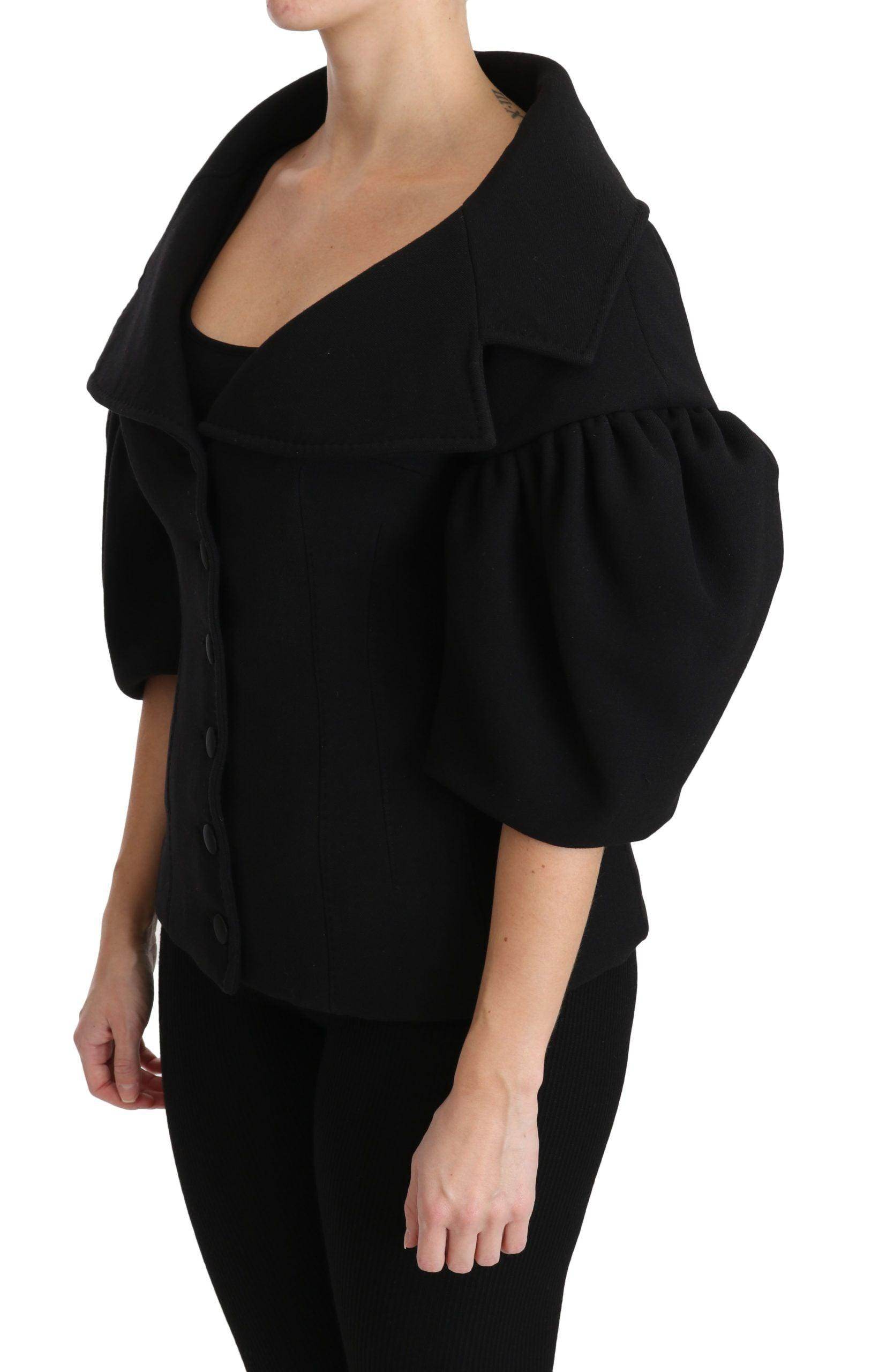 Dolce & Gabbana Black Formal Coat Virgin Wool Jacket - Hilstor