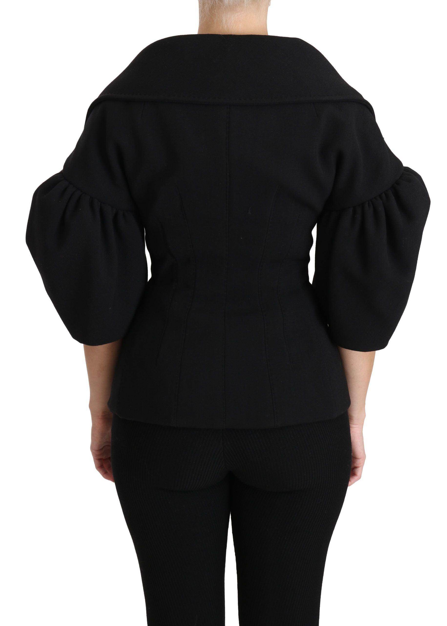 Dolce & Gabbana Black Formal Coat Virgin Wool Jacket - Hilstor