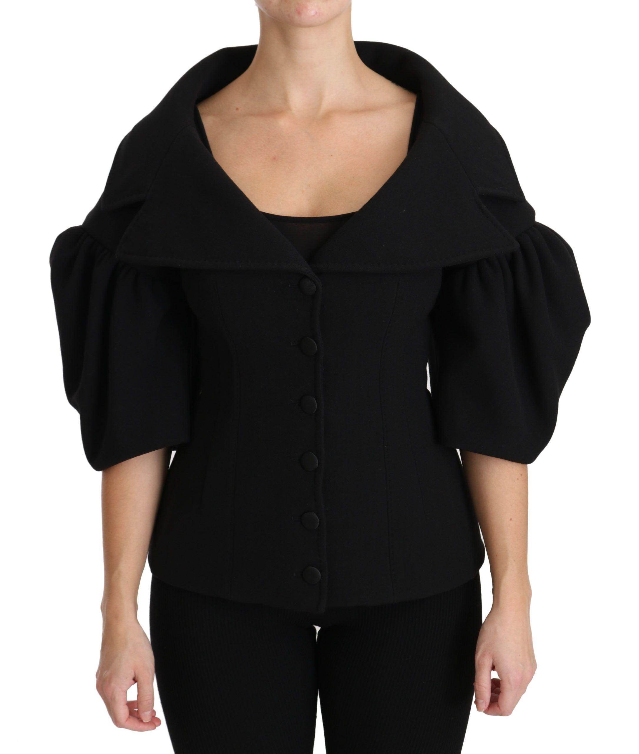 Dolce & Gabbana Black Formal Coat Virgin Wool Jacket - Hilstor