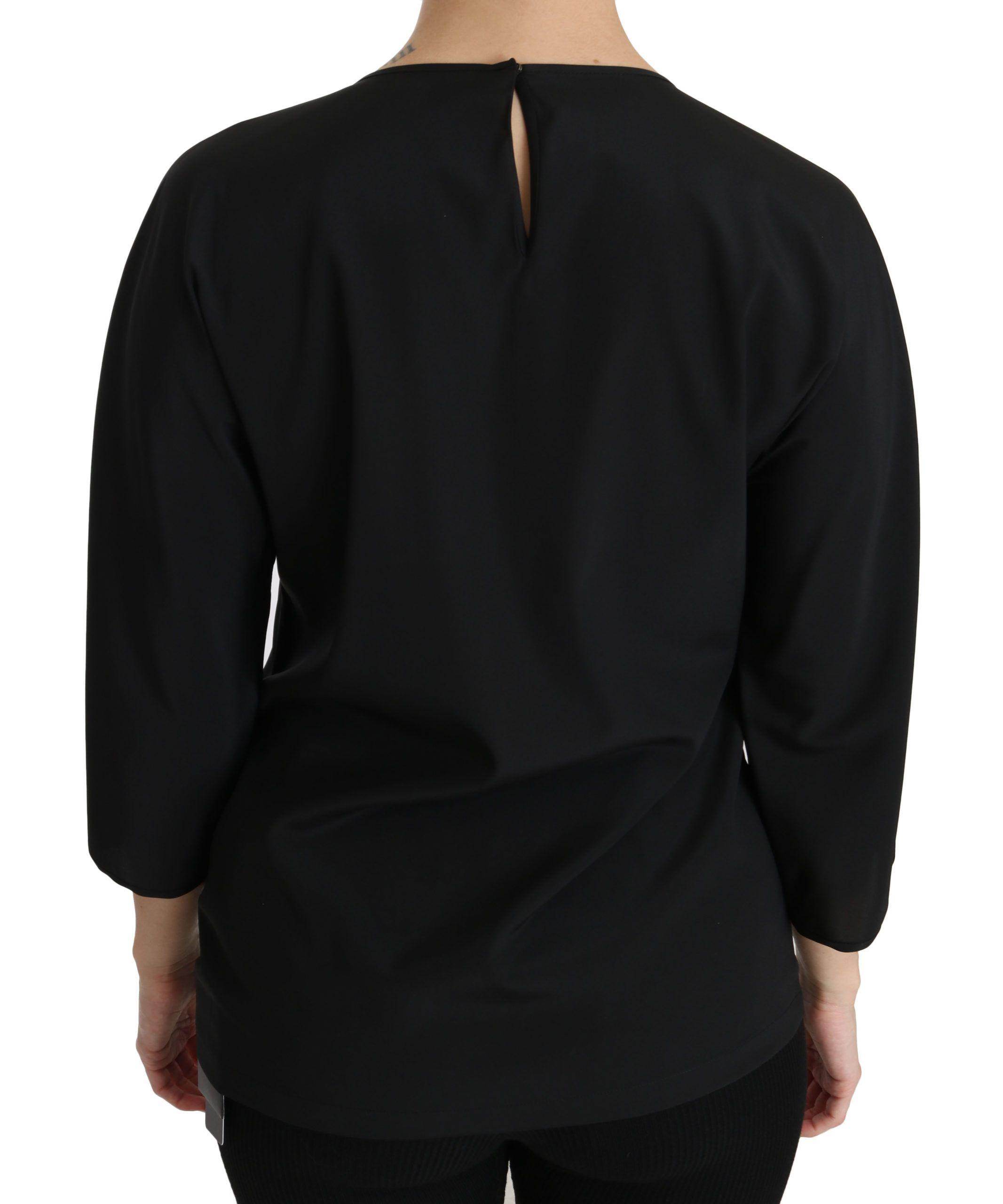 Dolce & Gabbana Black #dgfamily Top T-shirt Silk Blouse - Hilstor