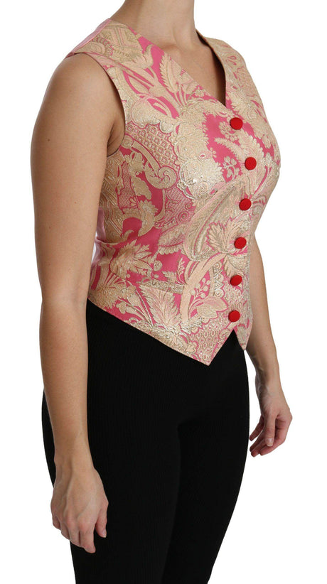 Dolce & Gabbana Elegant Silk Blend V-Neck Vest Top - Hilstor