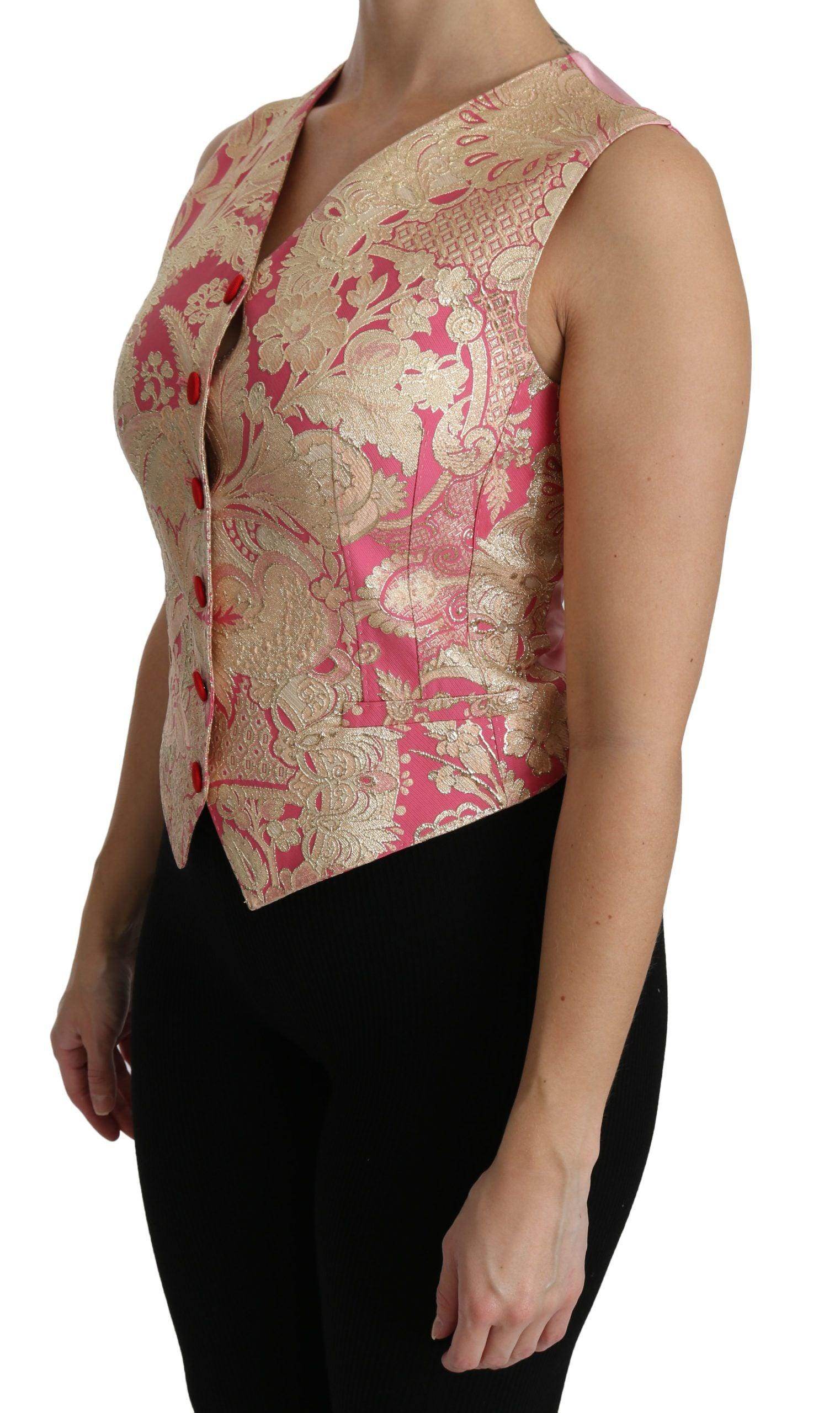 Dolce & Gabbana Elegant Silk Blend V-Neck Vest Top - Hilstor