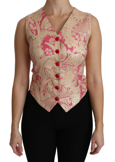 Dolce & Gabbana Elegant Silk Blend V-Neck Vest Top - Hilstor