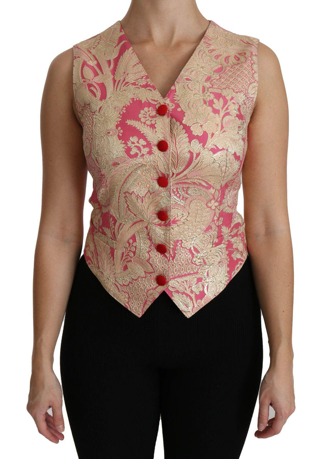 Dolce & Gabbana Elegant Silk Blend V-Neck Vest Top - Hilstor