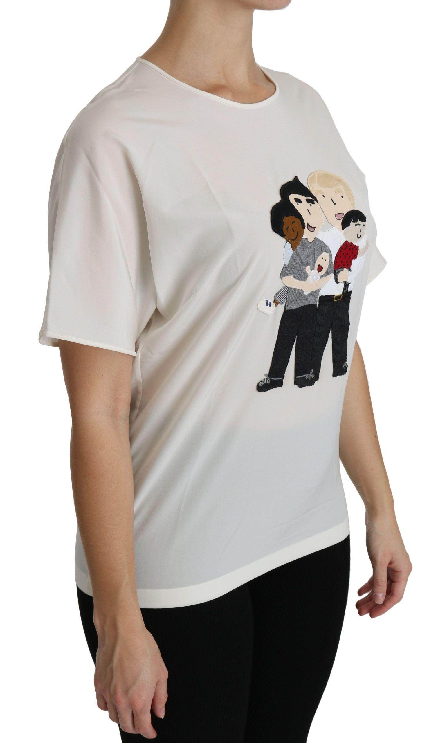Dolce & Gabbana Elegant Silk Blend Round Neck Top - Hilstor