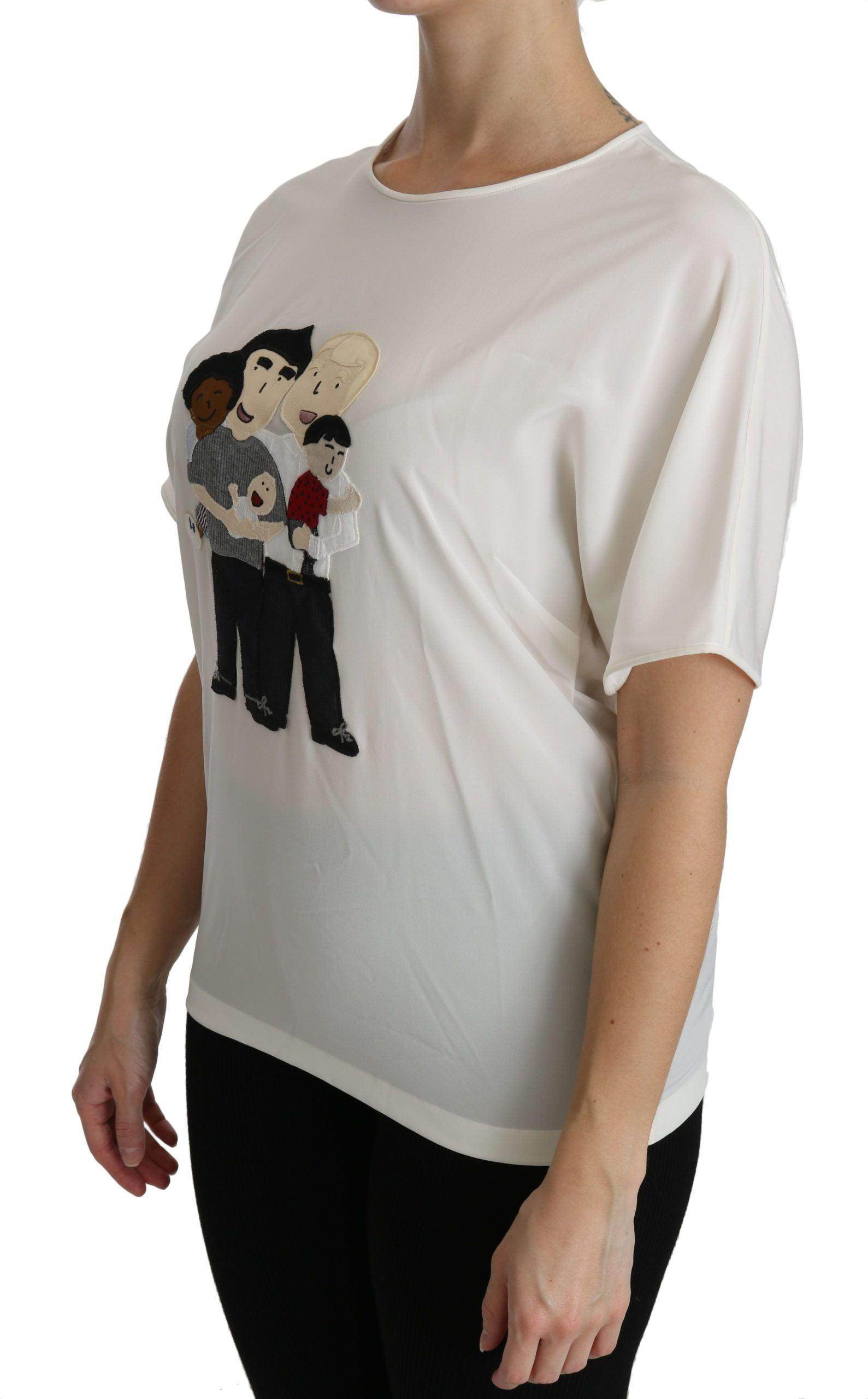 Dolce & Gabbana Elegant Silk Blend Round Neck Top - Hilstor