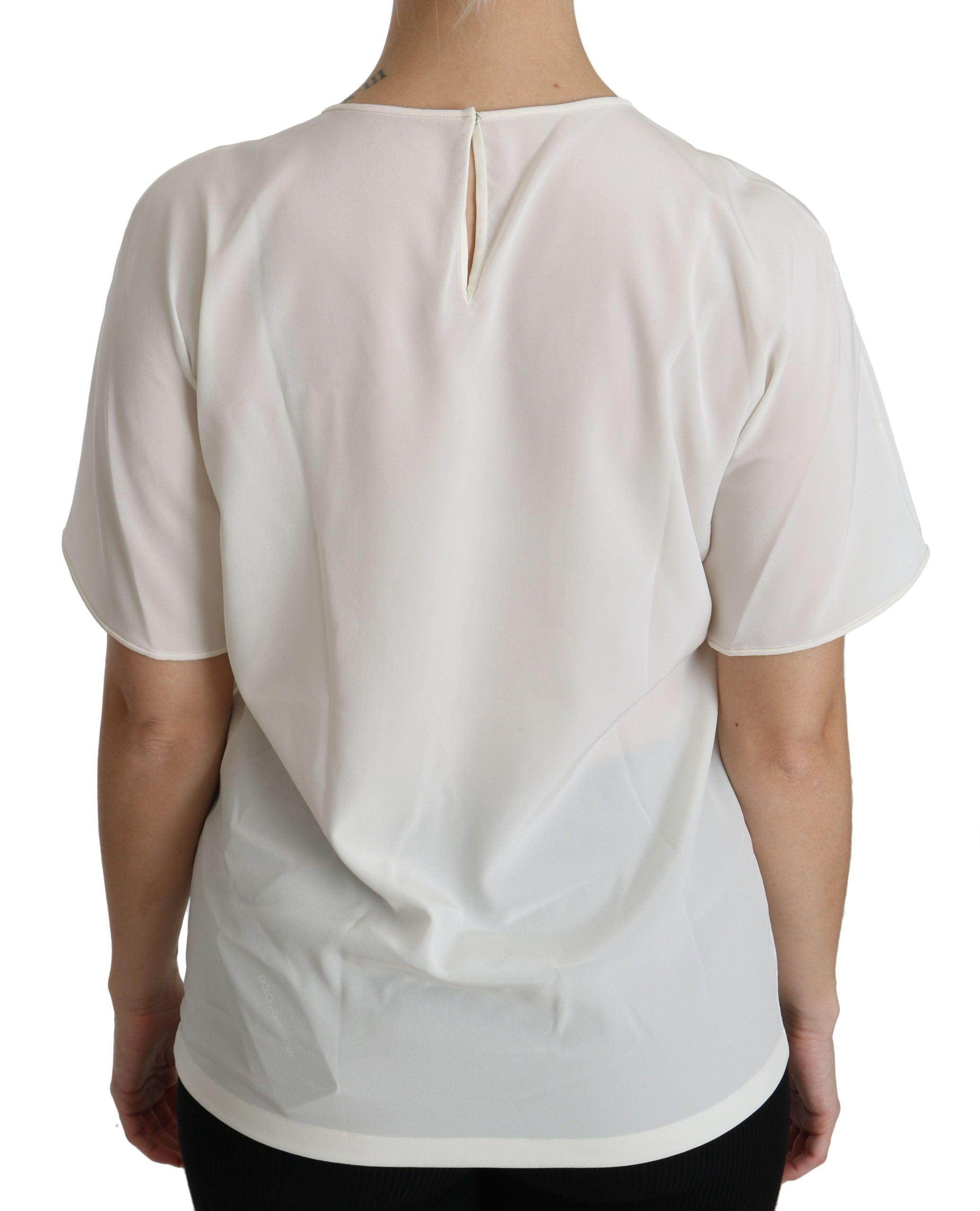 Dolce & Gabbana Elegant Silk Blend Round Neck Top - Hilstor