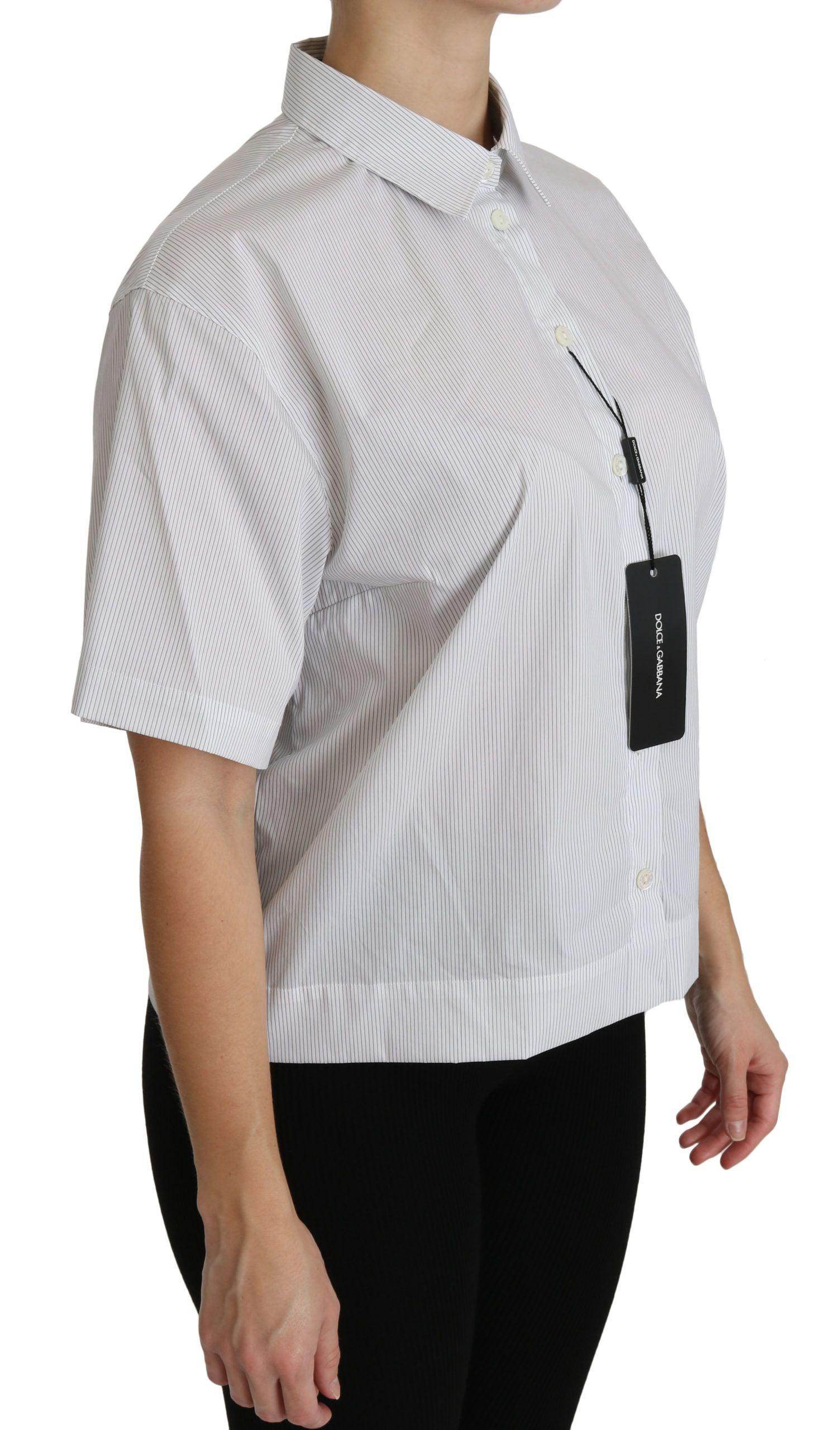 Dolce & Gabbana Elegant White Cotton Polo Top - Hilstor