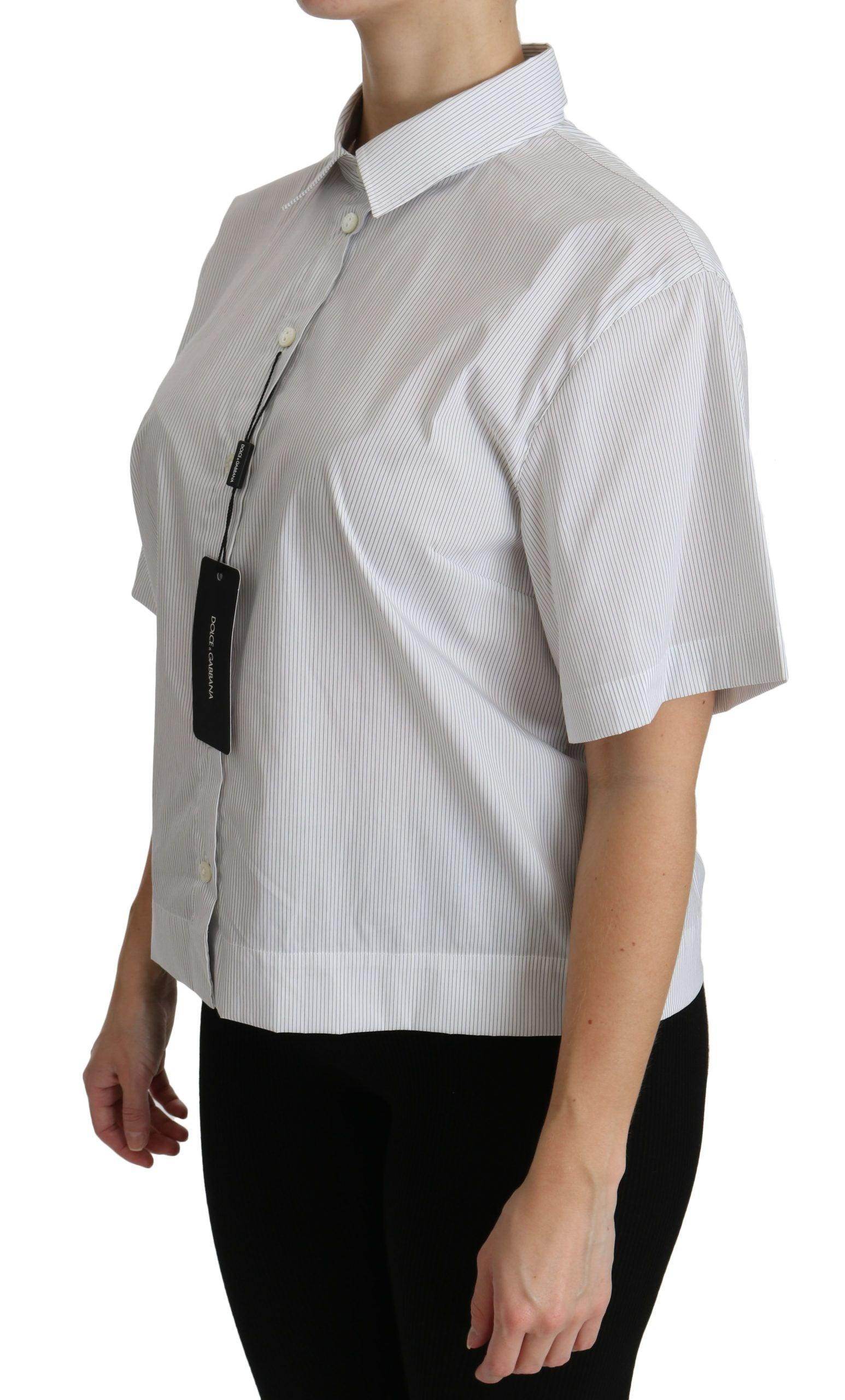Dolce & Gabbana Elegant White Cotton Polo Top - Hilstor