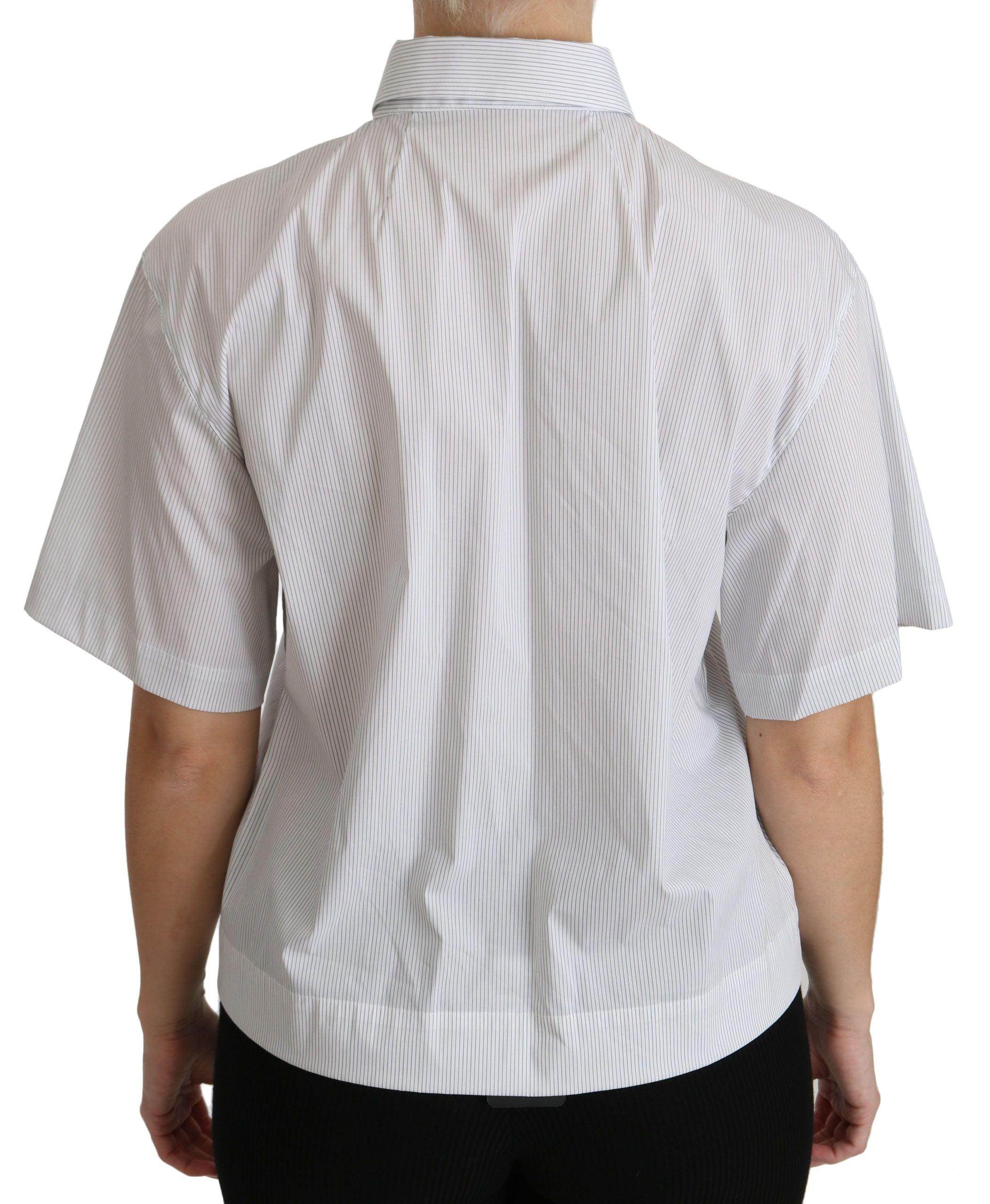 Dolce & Gabbana Elegant White Cotton Polo Top - Hilstor