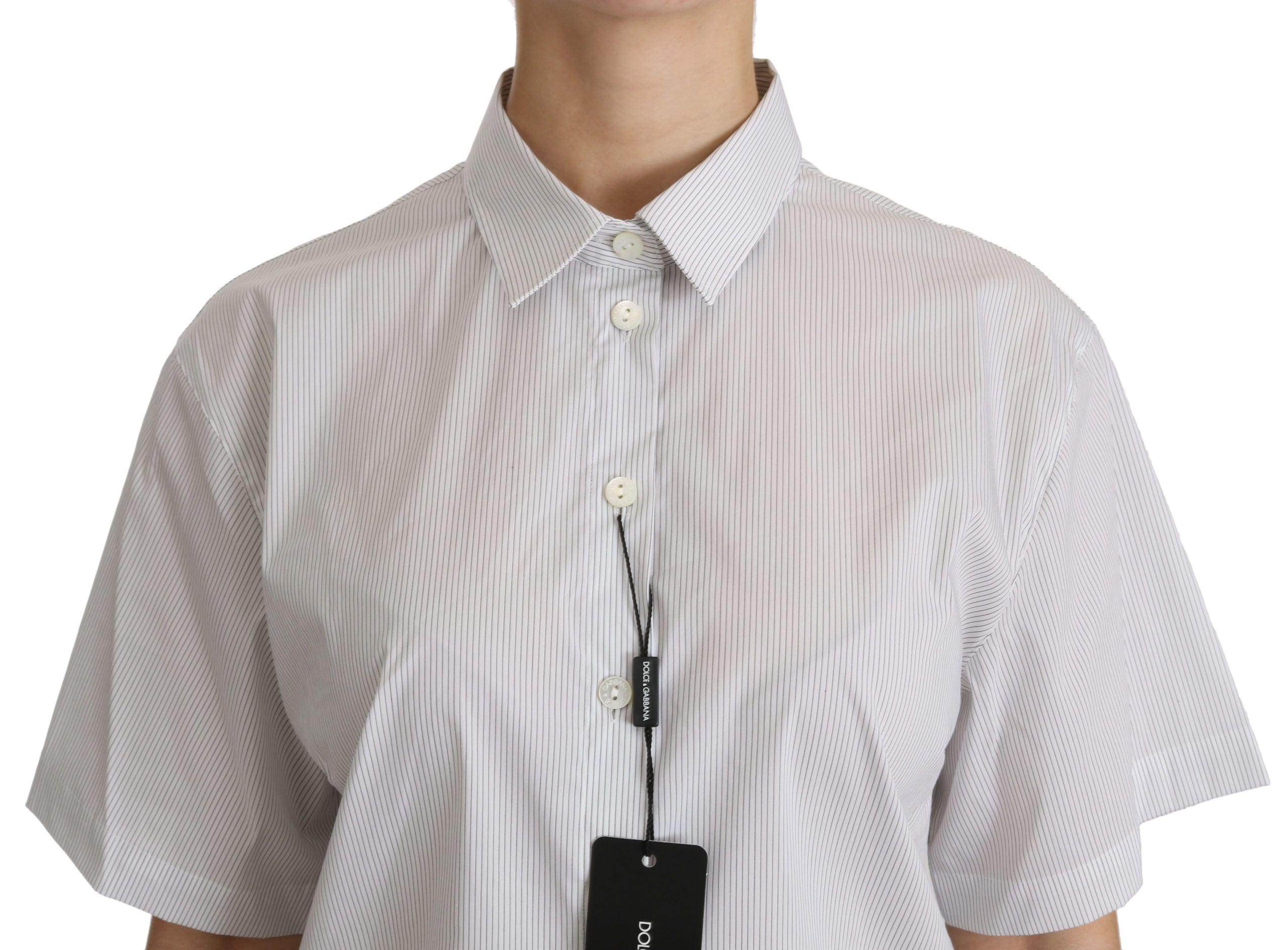 Dolce & Gabbana Elegant White Cotton Polo Top - Hilstor