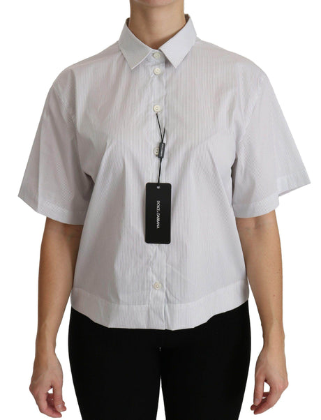 Dolce & Gabbana Elegant White Cotton Polo Top - Hilstor