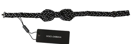 Dolce & Gabbana Black Polka Dots Mens Necktie Papillon 100% Silk Bow Tie - Hilstor