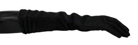 Dolce & Gabbana Elegant Mid-Length Wool Gloves in Black - Hilstor