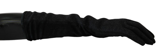 Dolce & Gabbana Elegant Mid-Length Wool Gloves in Black - Hilstor