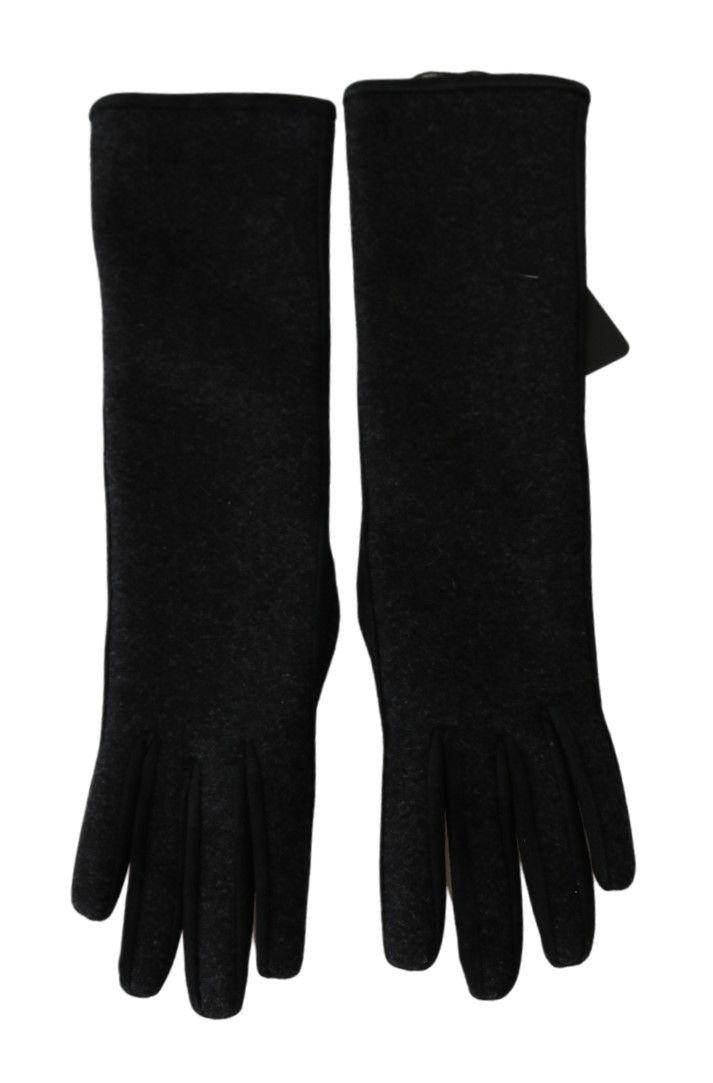Dolce & Gabbana Elegant Mid-Length Wool Gloves in Black - Hilstor