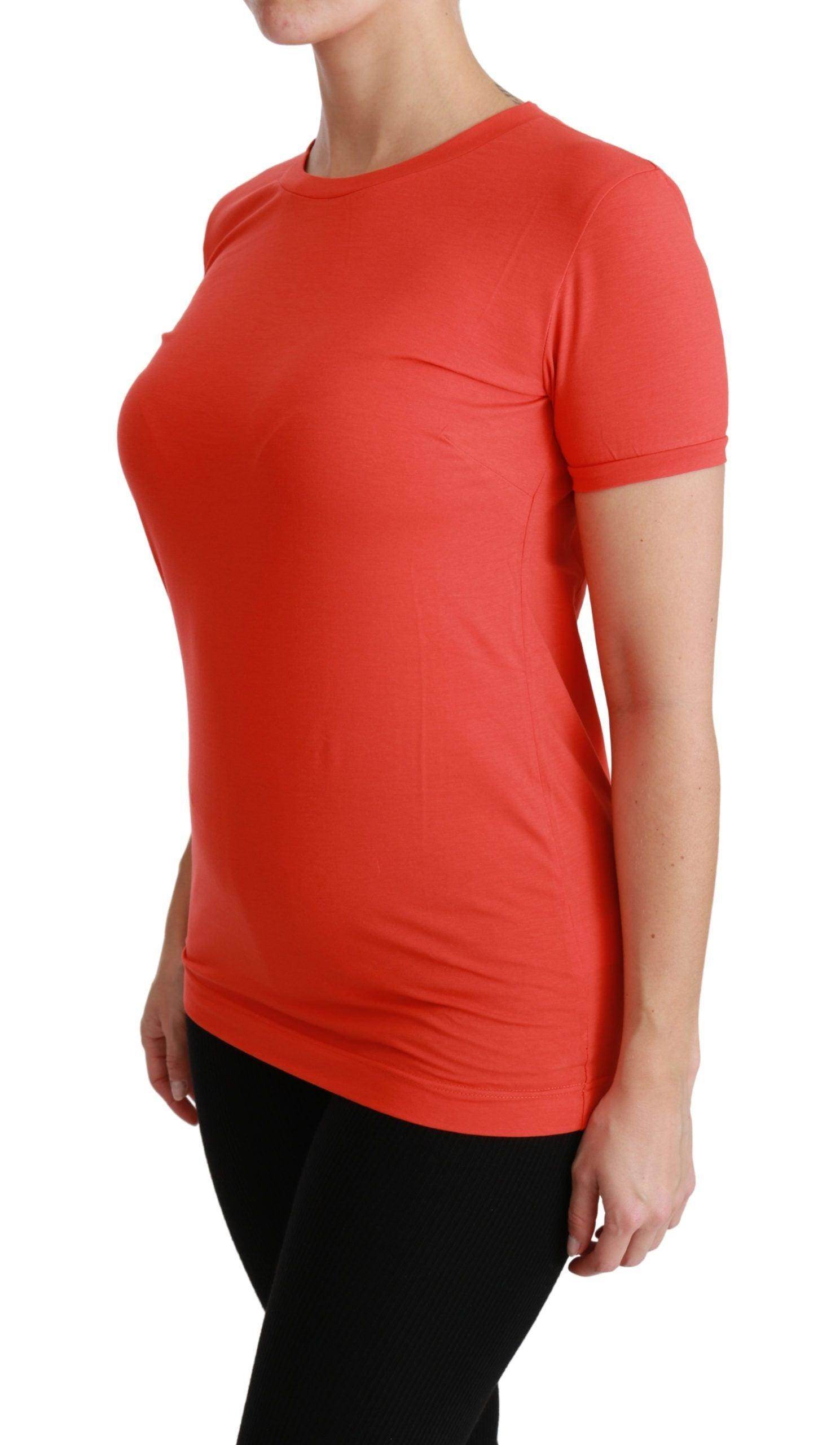 Dolce & Gabbana Elegant Red Crewneck Short Sleeve Tee - Hilstor