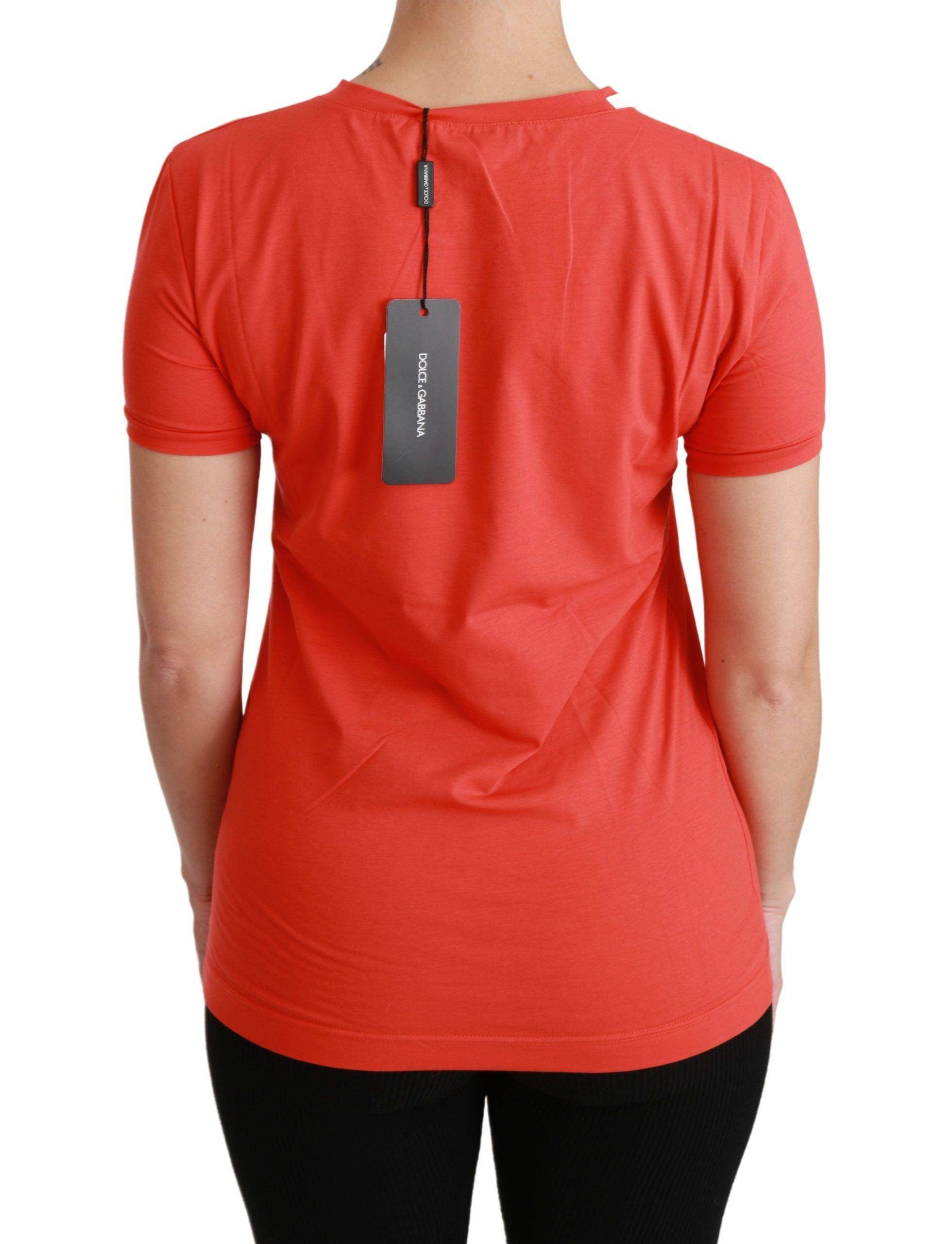 Dolce & Gabbana Elegant Red Crewneck Short Sleeve Tee - Hilstor