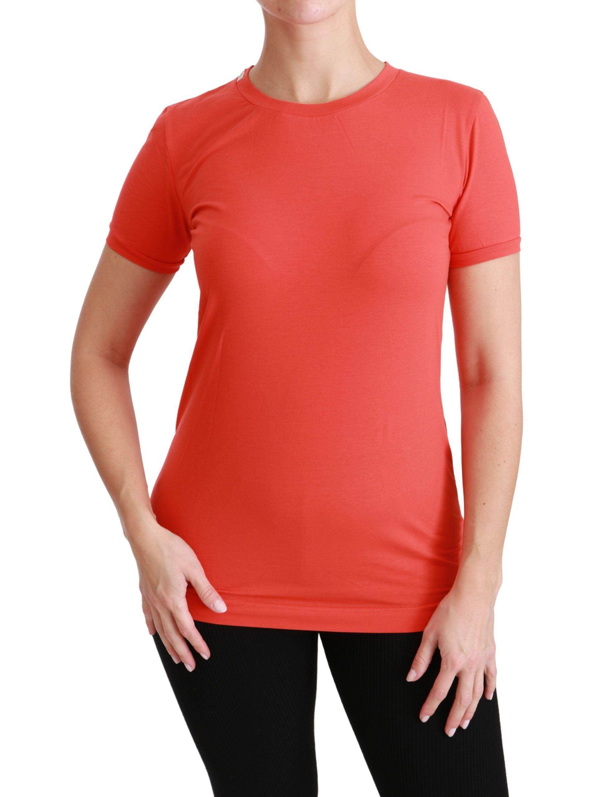 Dolce & Gabbana Elegant Red Crewneck Short Sleeve Tee - Hilstor
