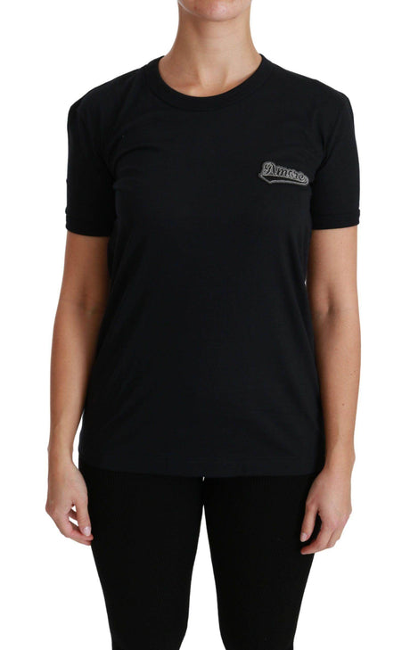 Dolce & Gabbana Elegant Crewneck Blue Amore Tee - Hilstor