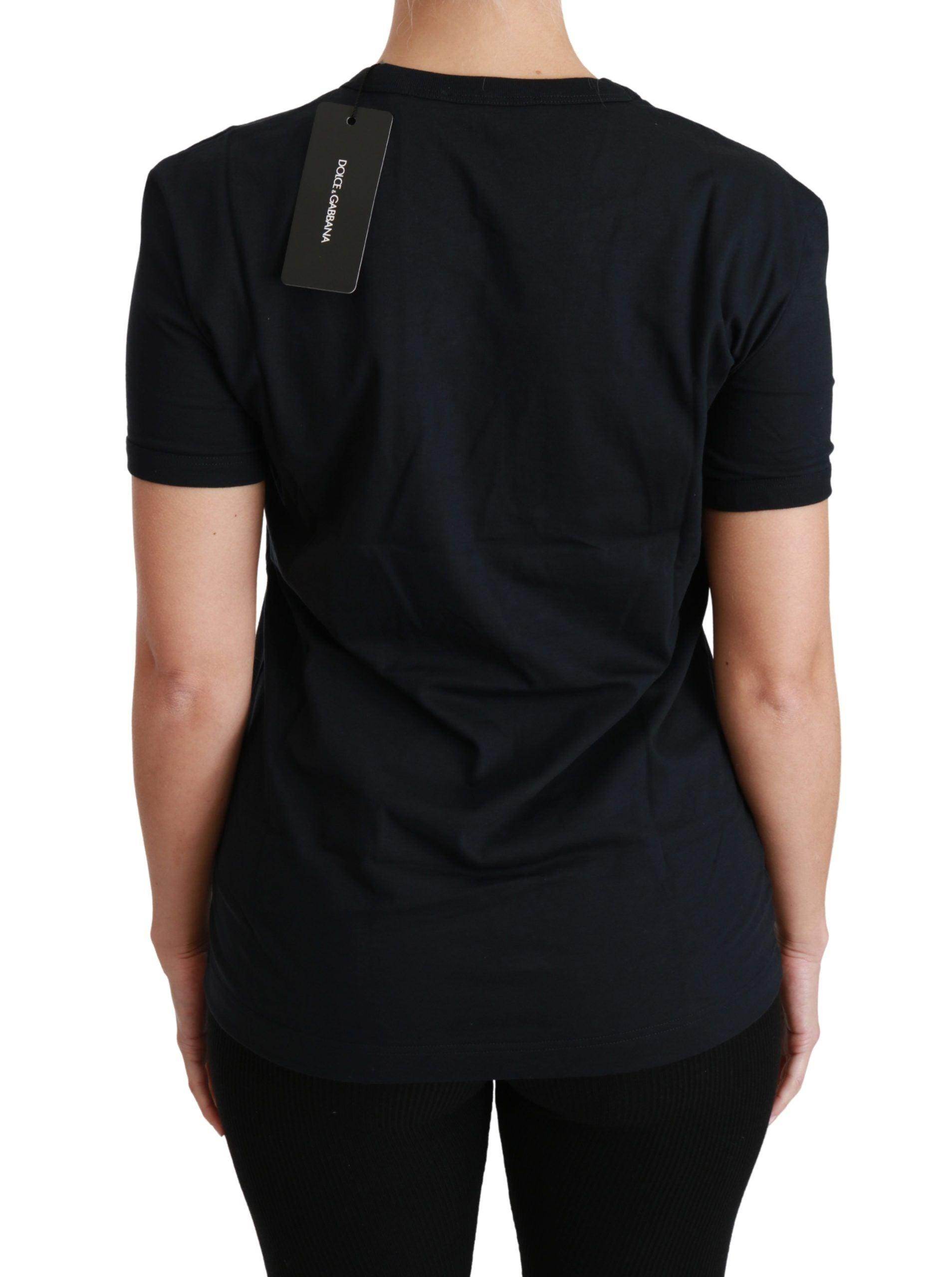 Dolce & Gabbana Elegant Crewneck Blue Amore Tee - Hilstor