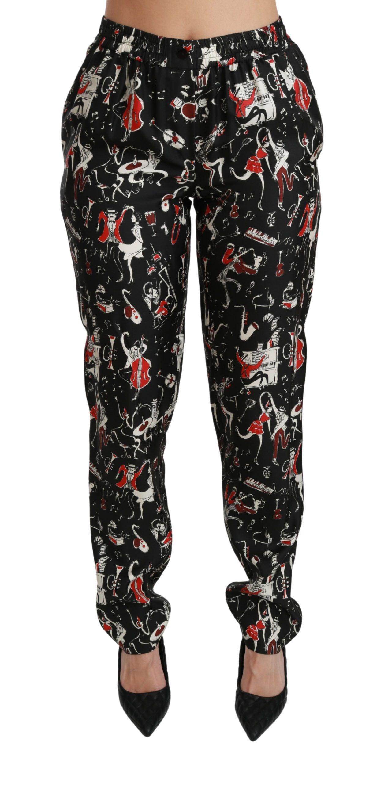 Dolce & Gabbana Sleek Silk Slim-Fit Mid-Waist Pants - Hilstor