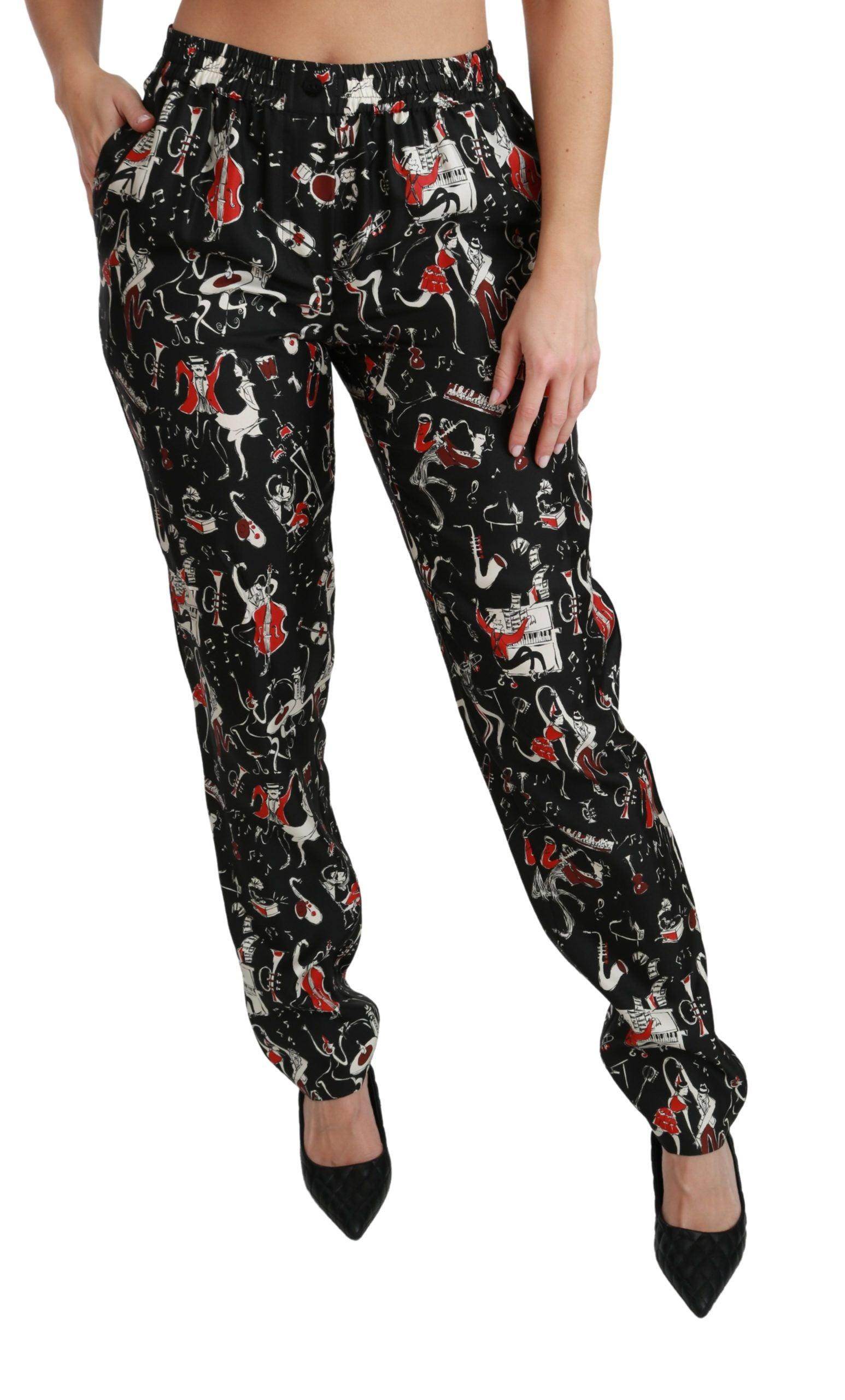 Dolce & Gabbana Sleek Silk Slim-Fit Mid-Waist Pants - Hilstor