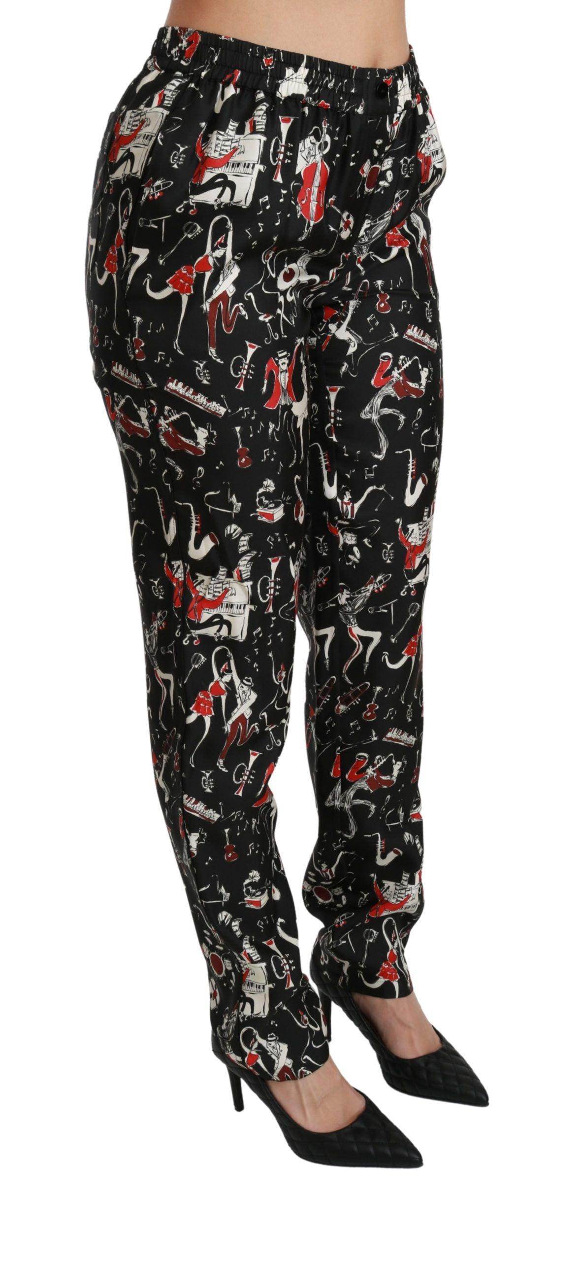 Dolce & Gabbana Sleek Silk Slim-Fit Mid-Waist Pants - Hilstor