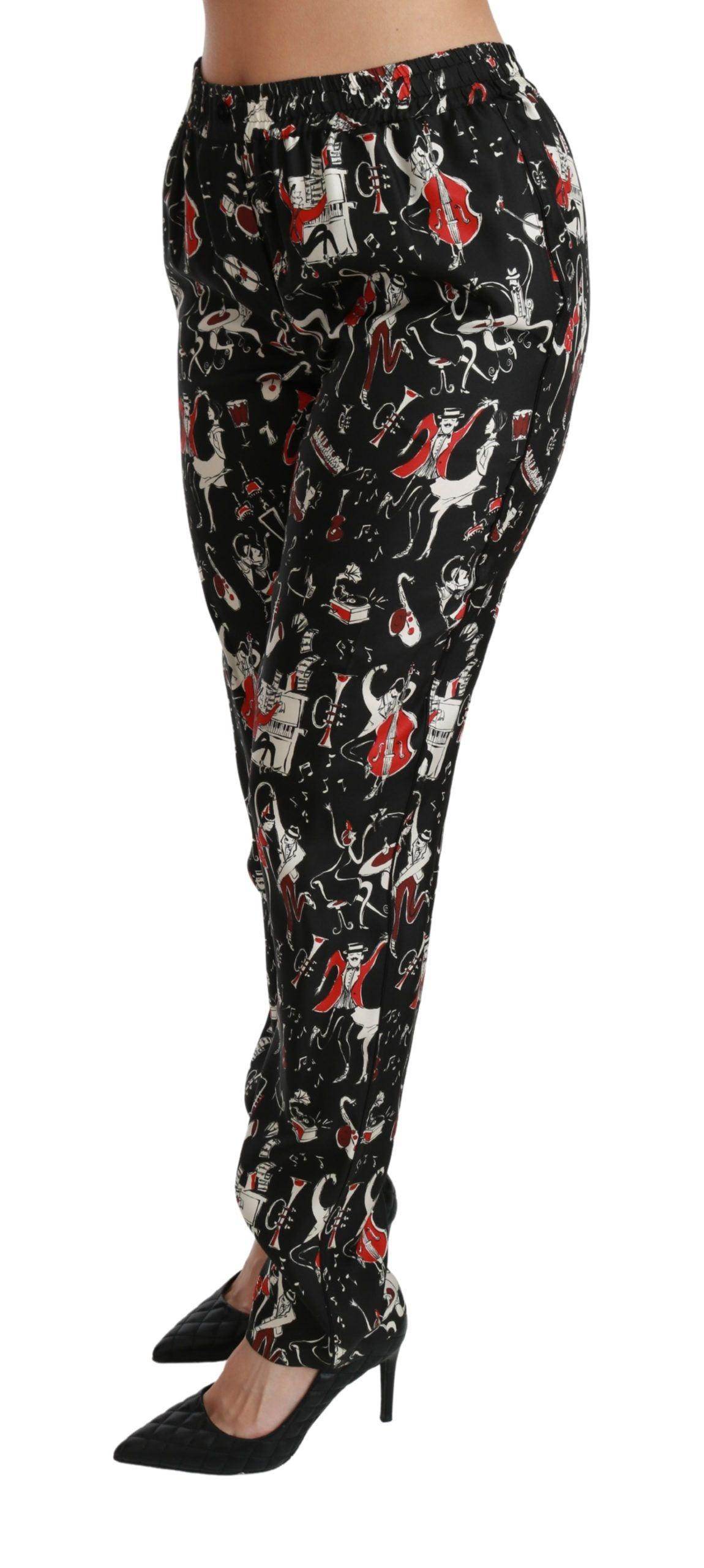 Dolce & Gabbana Sleek Silk Slim-Fit Mid-Waist Pants - Hilstor