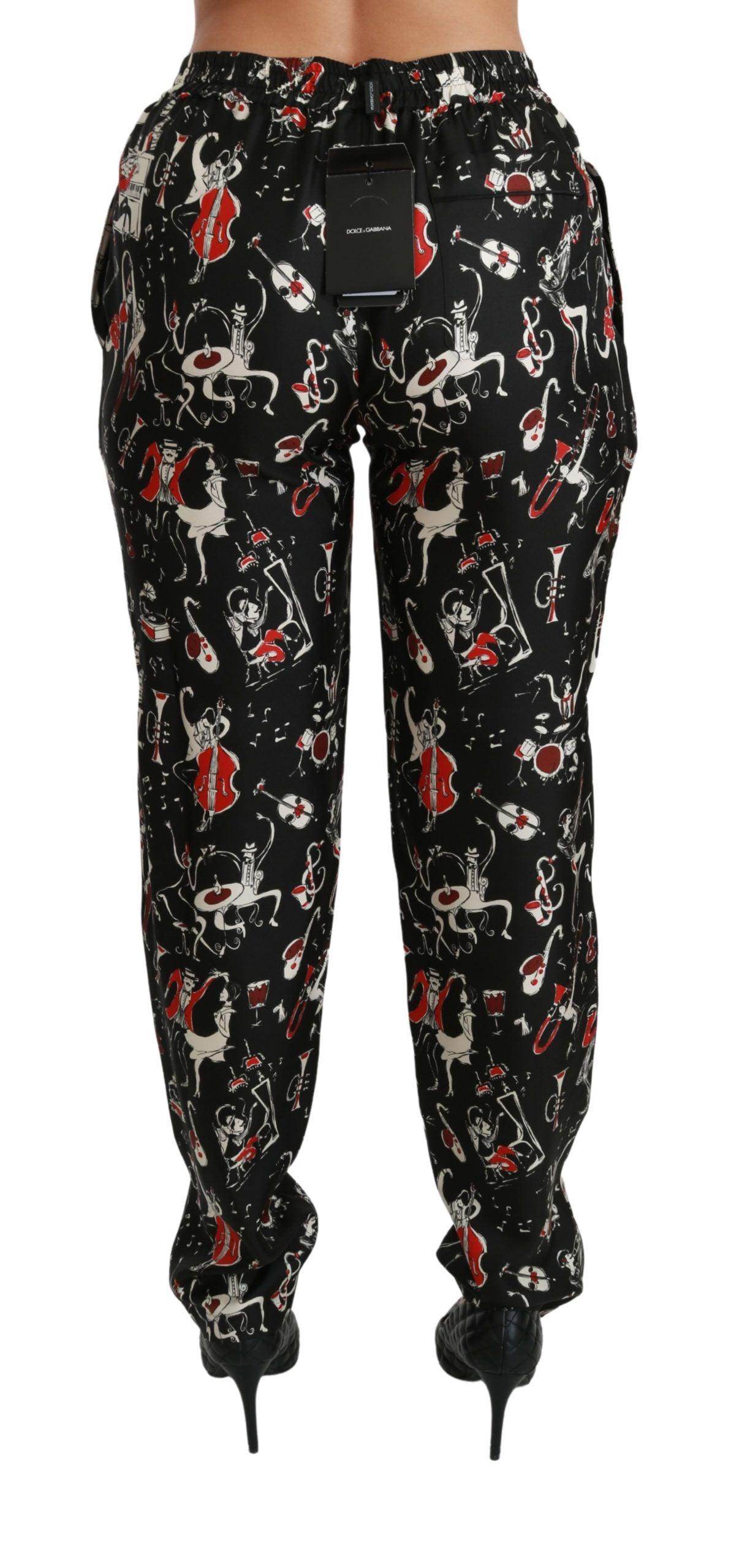 Dolce & Gabbana Sleek Silk Slim-Fit Mid-Waist Pants - Hilstor