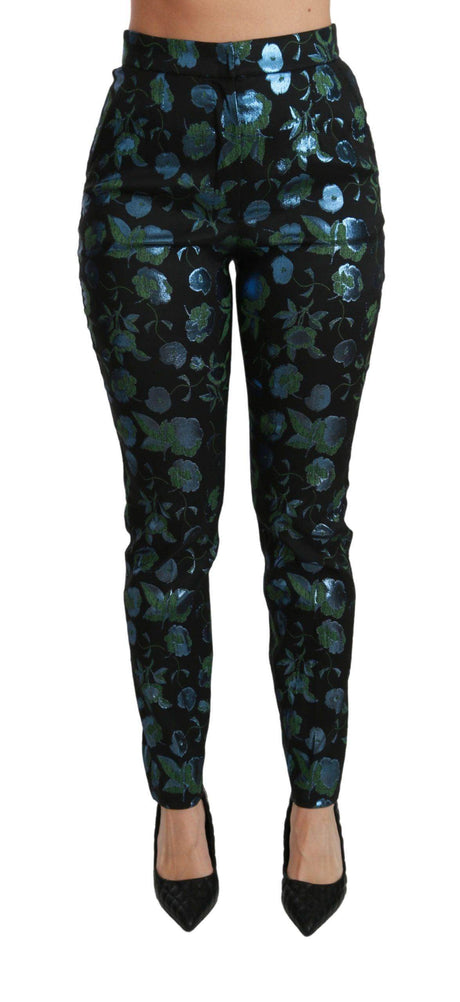 Dolce & Gabbana Floral High Waist Skinny Trousers - Hilstor