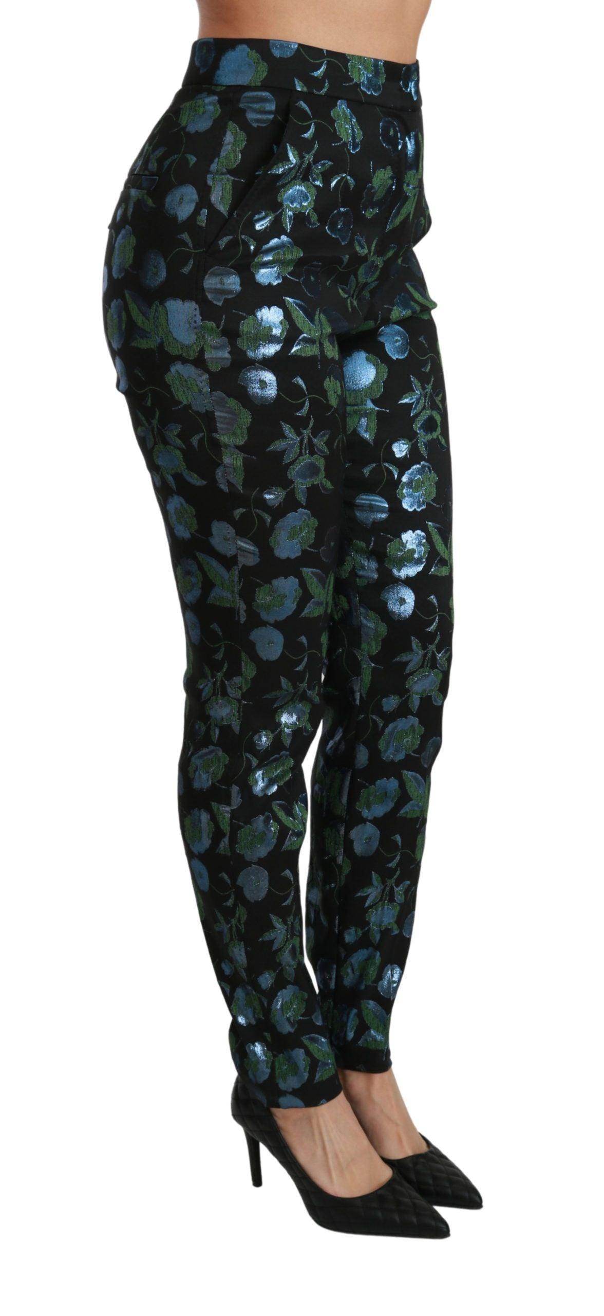 Dolce & Gabbana Floral High Waist Skinny Trousers - Hilstor