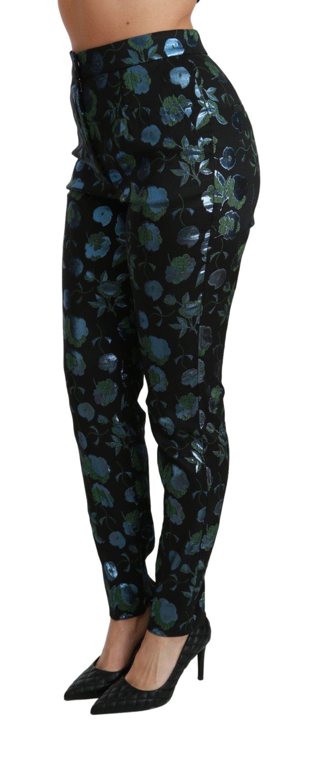 Dolce & Gabbana Floral High Waist Skinny Trousers - Hilstor