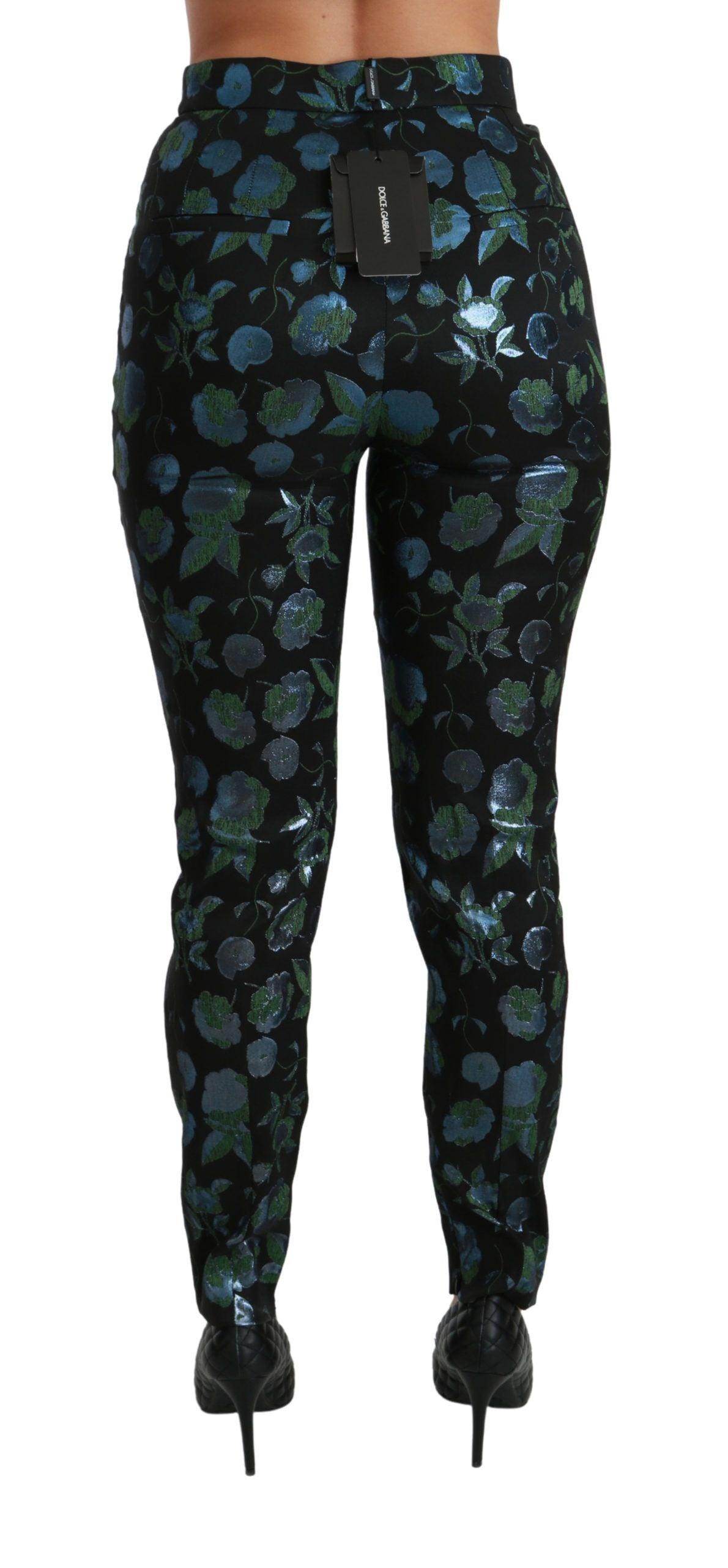 Dolce & Gabbana Floral High Waist Skinny Trousers - Hilstor
