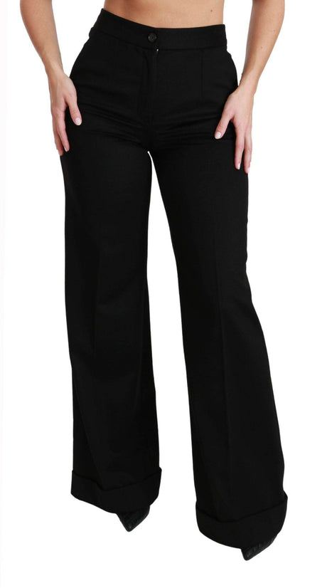Dolce & Gabbana Elegant High Waist Flared Cashmere Pants - Hilstor
