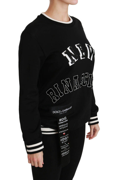 Dolce & Gabbana Chic Black Sequined Cotton Sweater - Hilstor