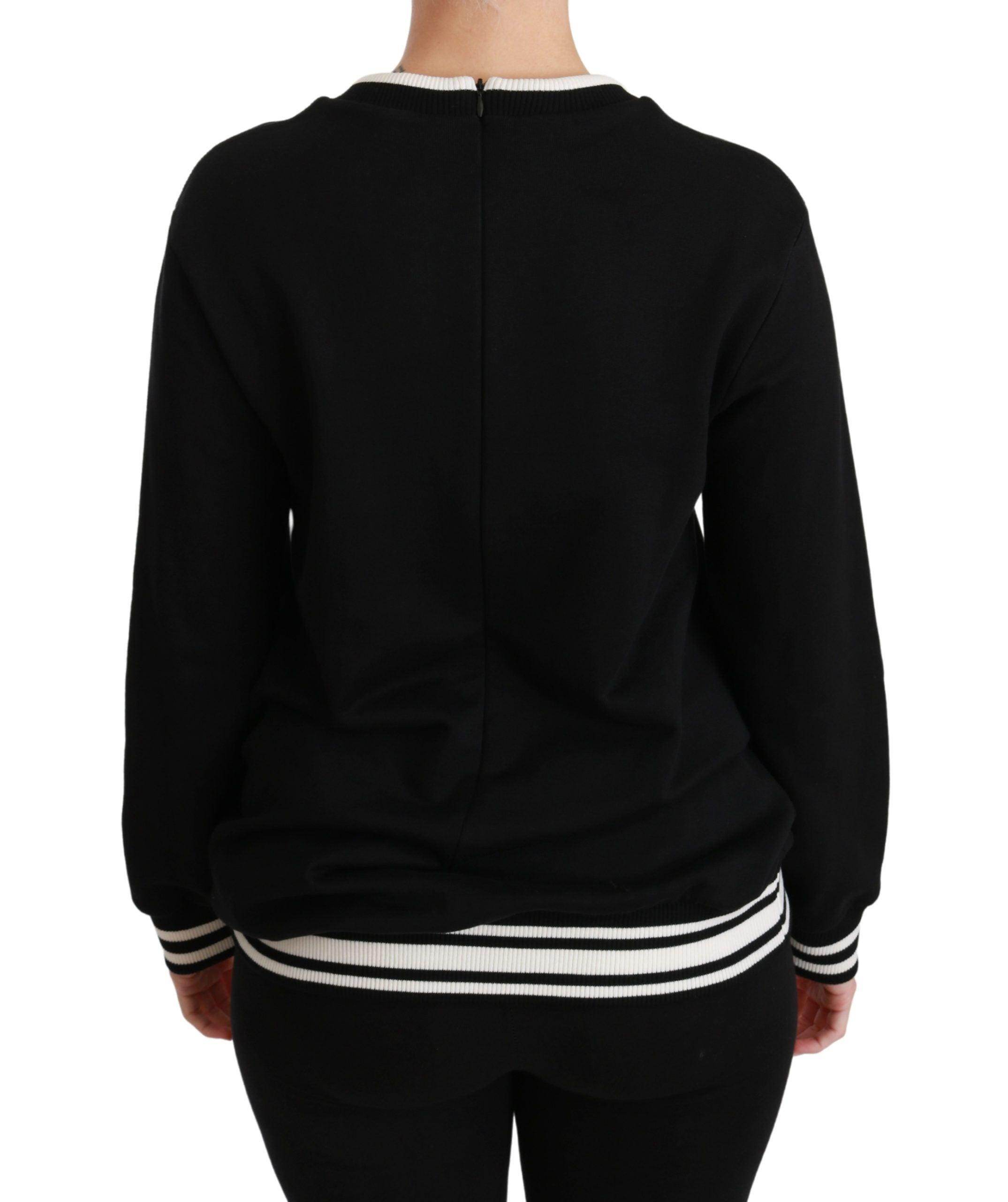 Dolce & Gabbana Chic Black Sequined Cotton Sweater - Hilstor