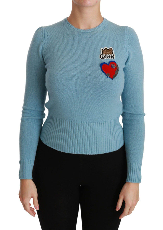 Dolce & Gabbana Queen Heart Beaded Wool Sweater - Hilstor