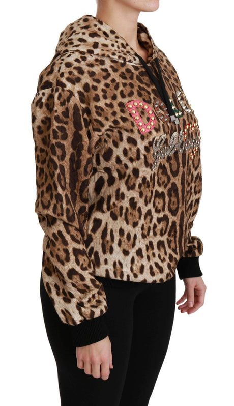 Dolce & Gabbana Elegant Leopard Print Hooded Sweater - Hilstor