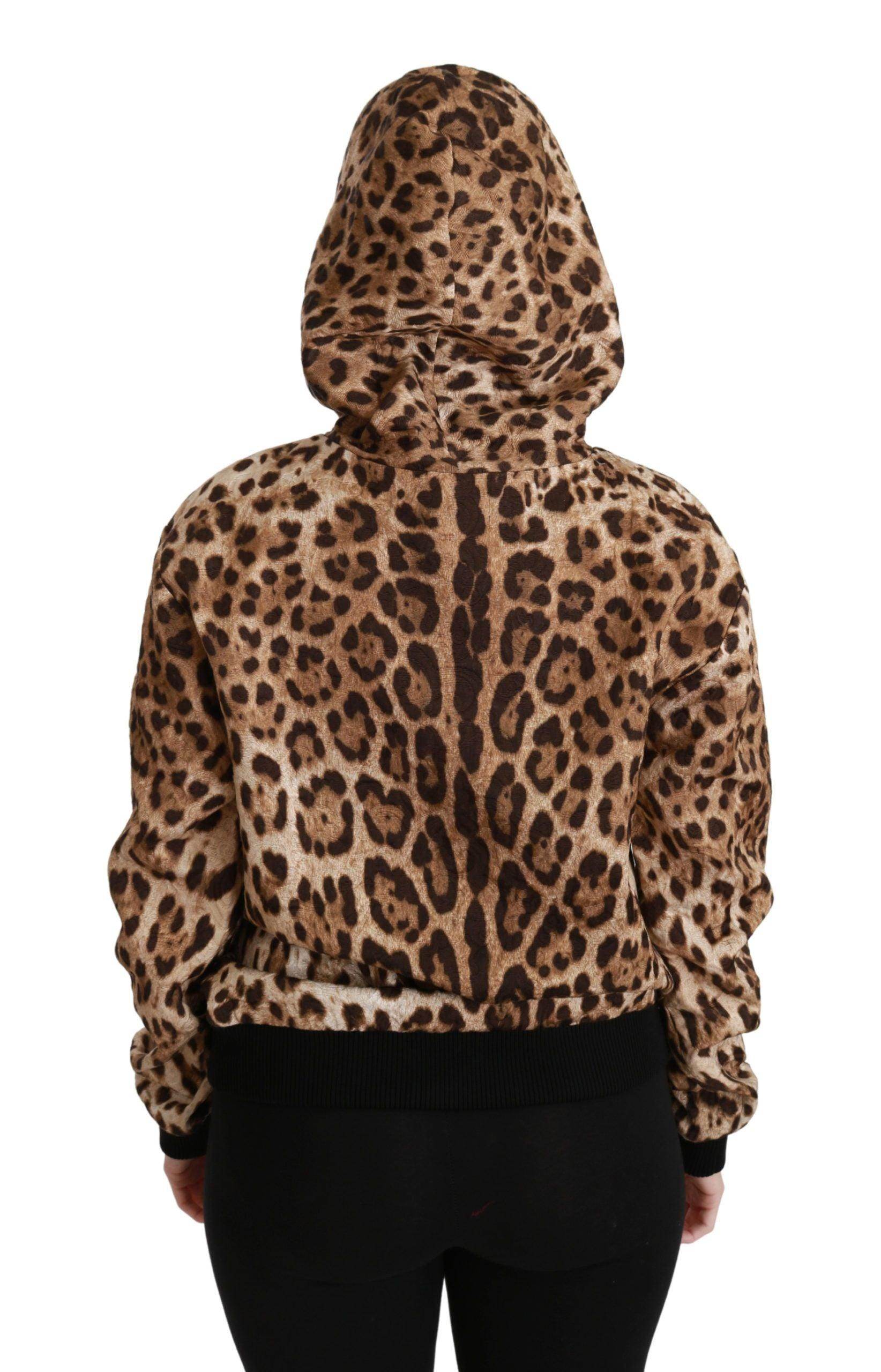 Dolce & Gabbana Elegant Leopard Print Hooded Sweater - Hilstor
