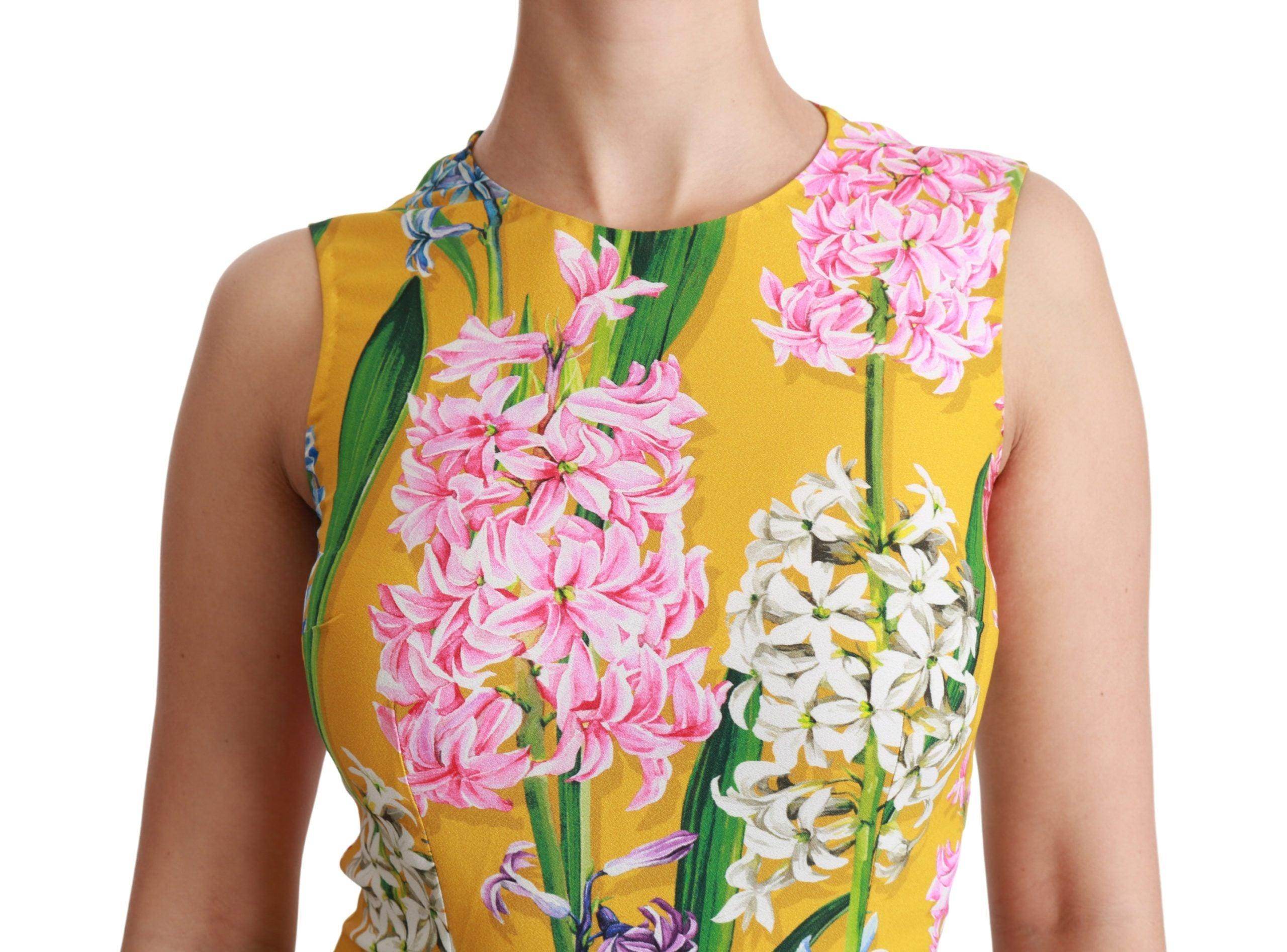 Dolce & Gabbana Sunshine Floral Crewneck Sleeveless Blouse - Hilstor