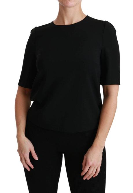 Dolce & Gabbana Elegant Black Stretch Blouse Top - Hilstor
